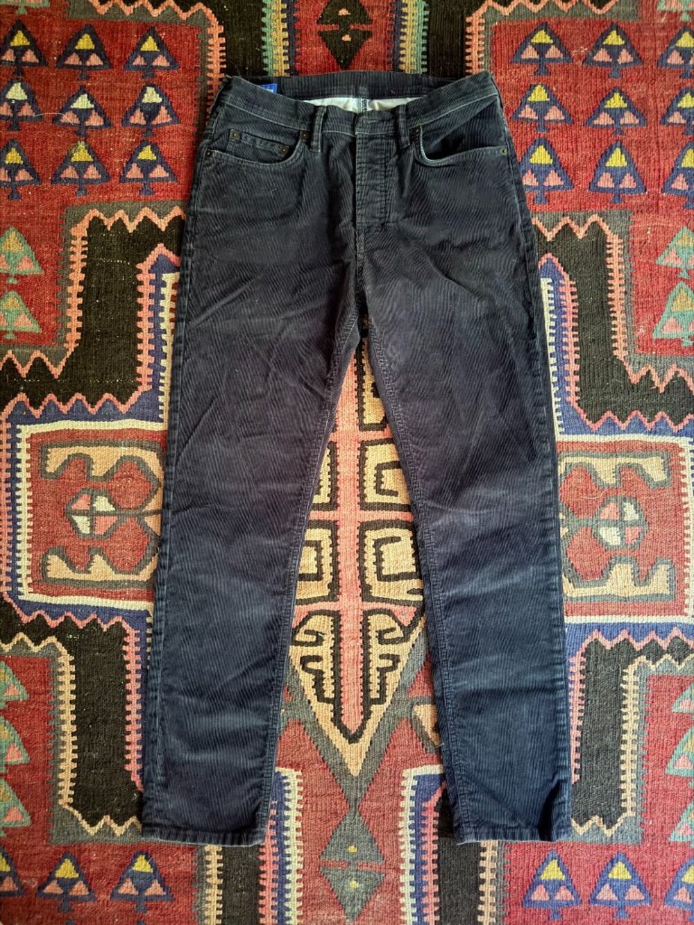 ACNE STUDIOS x BLA KONST Navy Blue Corduroy River 30x34 Jean Cut Skinny Trousers